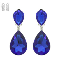 TEARDROP-CUT CRYSTAL CLIP-ON EARRINGS